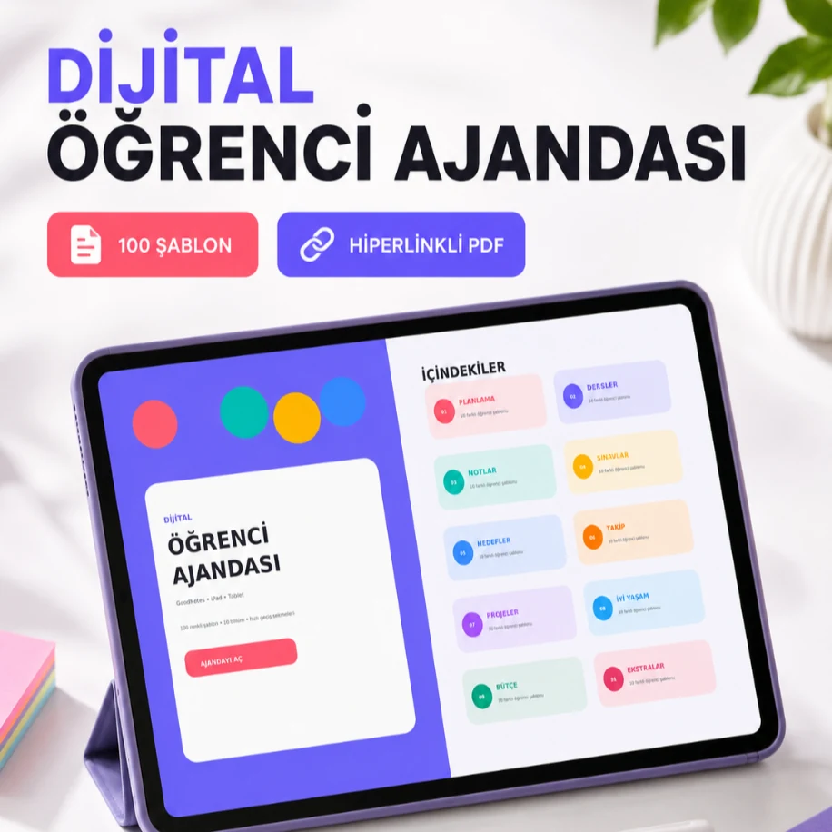 100 Şablonlu Dijital Öğrenci Ajandası — görsel 1
