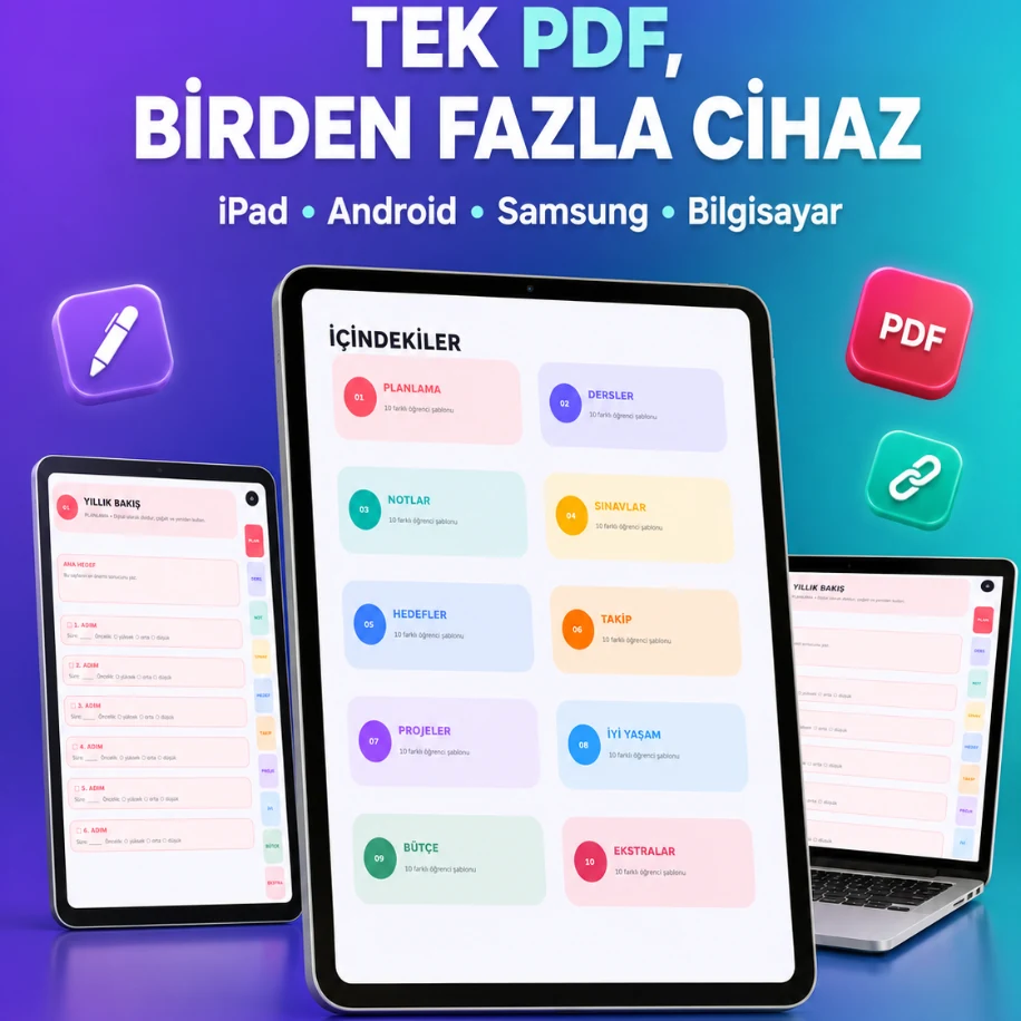 100 Şablonlu Dijital Öğrenci Ajandası — görsel 3