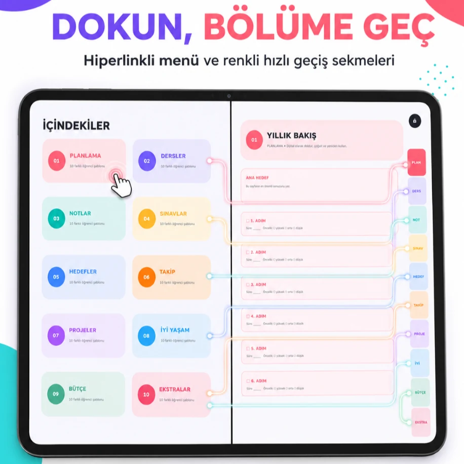 100 Şablonlu Dijital Öğrenci Ajandası — görsel 4