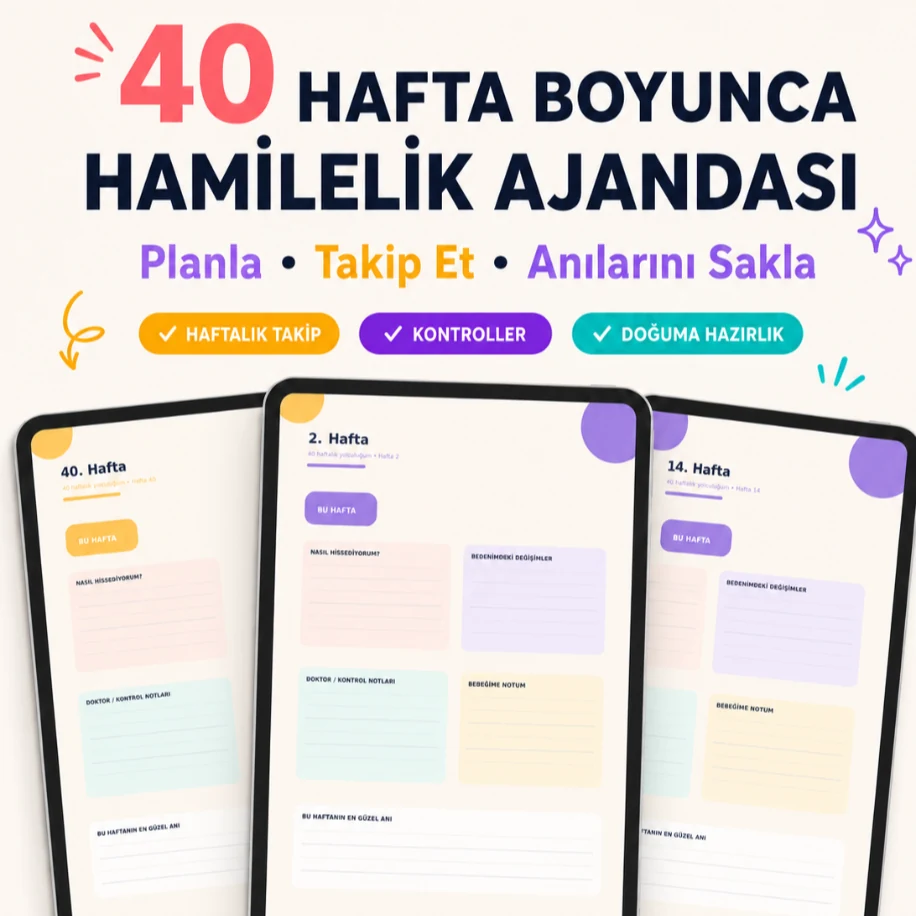 40 Haftalık Dijital Hamilelik Ajandası — görsel 1